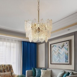 Luminária pendente de vidro moderna decoração bronze dourado lustre