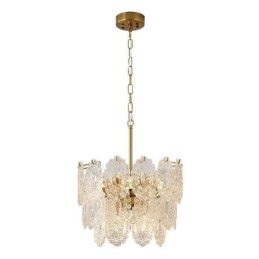 Luminária pendente de vidro moderna decoração bronze dourado lustre