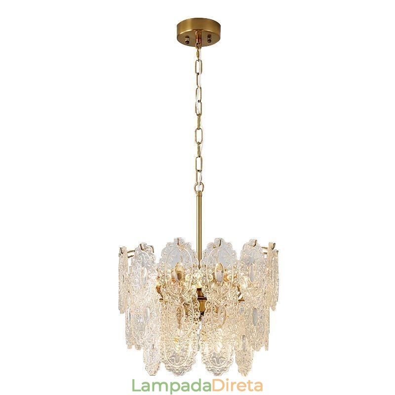 Luminária pendente de vidro moderna decoração bronze dourado lustre