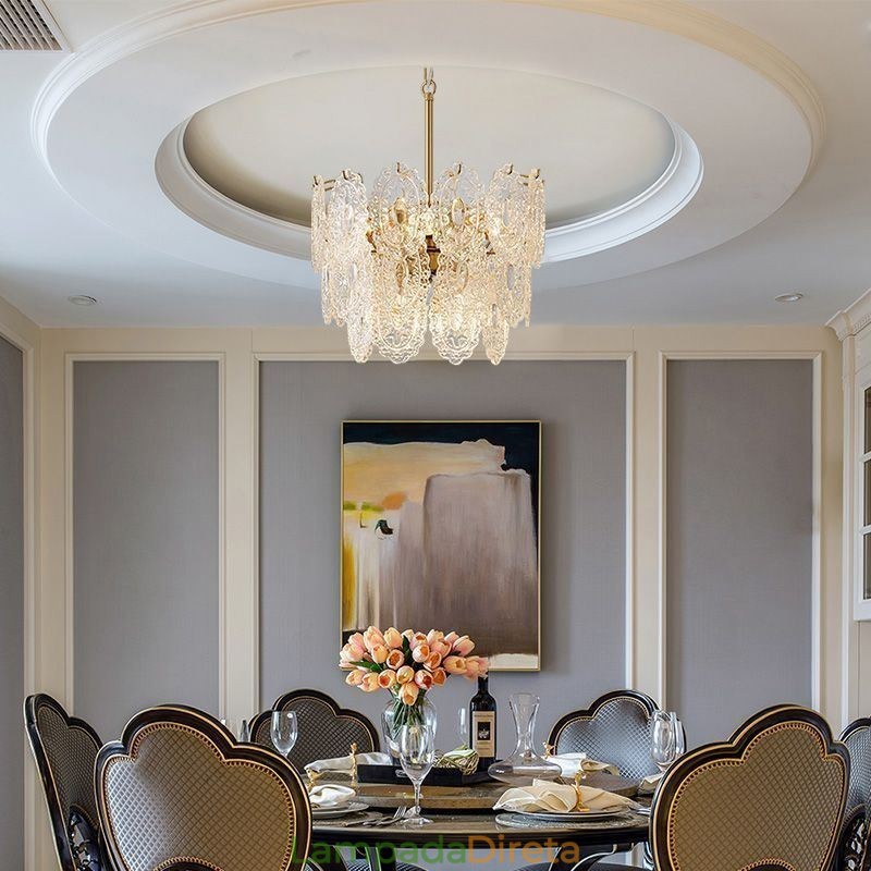 Luminária pendente de vidro moderna decoração bronze dourado lustre