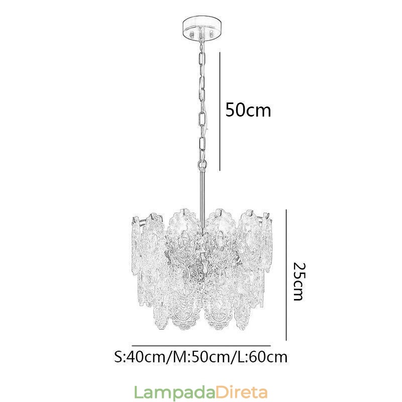 Luminária pendente de vidro moderna decoração bronze dourado lustre