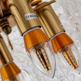 Luminária pendente de vidro moderna decoração bronze dourado lustre
