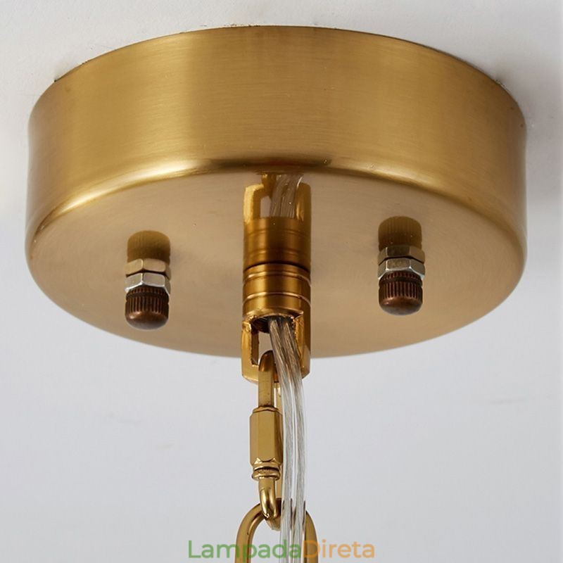 Luminária pendente de vidro moderna decoração bronze dourado lustre