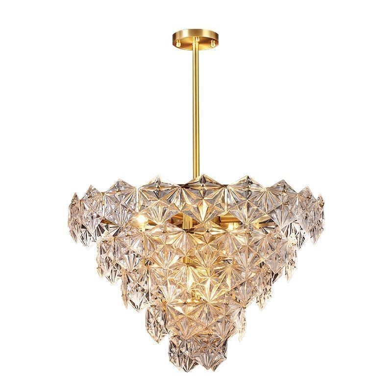 Lustre europeu de vidro com pingente moderno em formato de cone