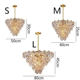 Lustre europeu de vidro com pingente moderno em formato de cone