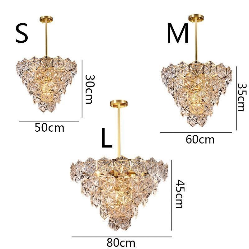 Lustre europeu de vidro com pingente moderno em formato de cone