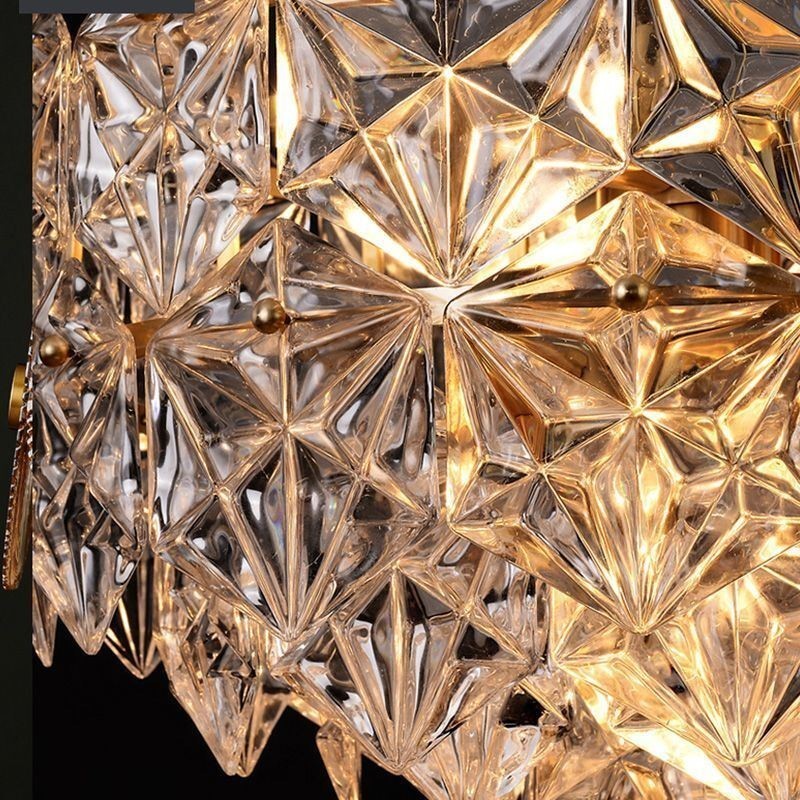 Lustre europeu de vidro com pingente moderno em formato de cone