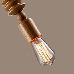 Lustre Mini Estilo Tradicional Clássico Madeira Bambu