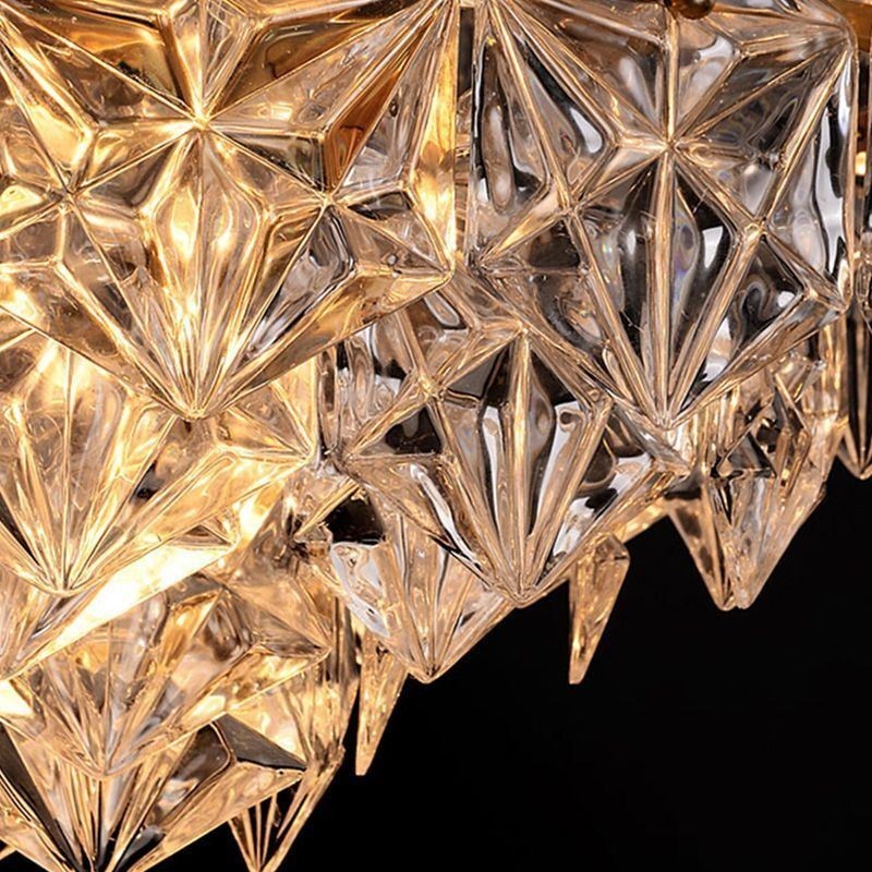 Lustre europeu de vidro com pingente moderno em formato de cone