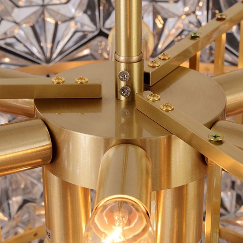 Lustre europeu de vidro com pingente moderno em formato de cone