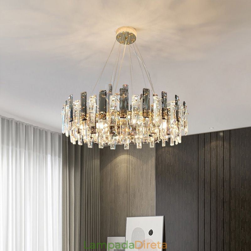 Lustre de vidro de luxo estilo europeu luz pendente