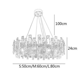 Lustre de vidro de luxo estilo europeu luz pendente