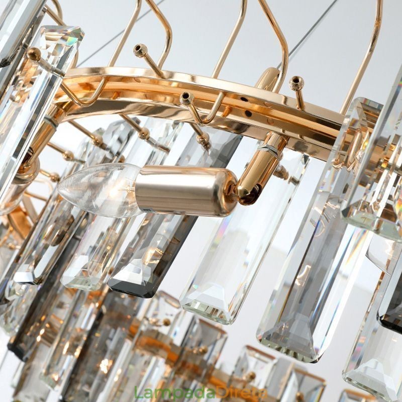 Lustre de vidro de luxo estilo europeu luz pendente