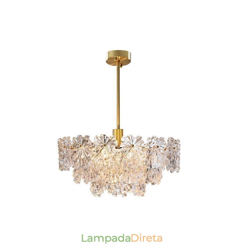 Luminária pendente de luxo decoração para casa lustre de vidro sala de estar