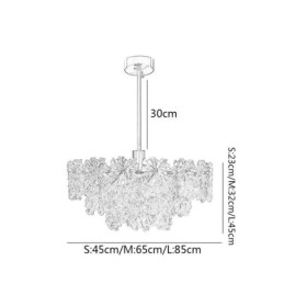 Luminária pendente de luxo decoração para casa lustre de vidro sala de estar