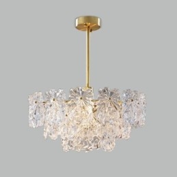 Luminária pendente de luxo decoração para casa lustre de vidro sala de estar