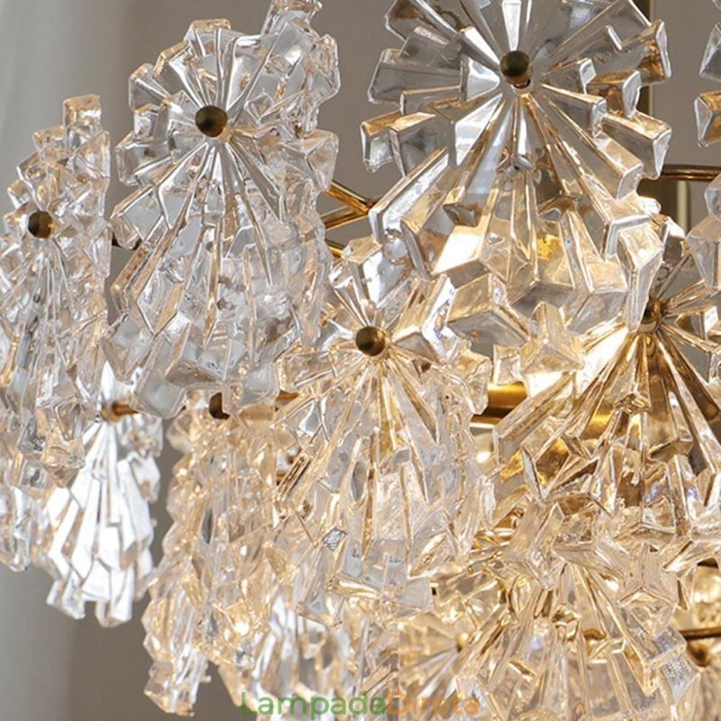 Luminária pendente de luxo decoração para casa lustre de vidro sala de estar