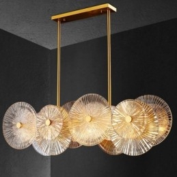 Lustre moderno Spark Disc, luminária pendente de vidro com fogos de artifício, decoração para casa, iluminação