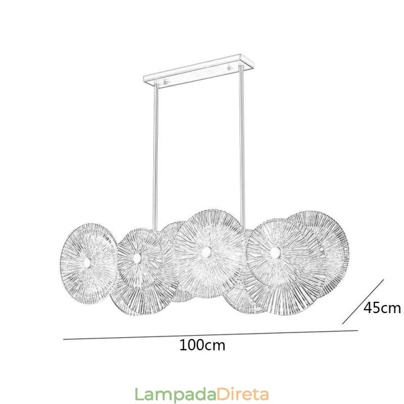 Lustre moderno Spark Disc, luminária pendente de vidro com fogos de artifício, decoração para casa, iluminação