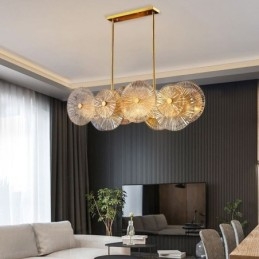 Lustre moderno Spark Disc, luminária pendente de vidro com fogos de artifício, decoração para casa, iluminação