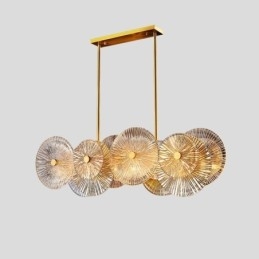 Lustre moderno Spark Disc, luminária pendente de vidro com fogos de artifício, decoração para casa, iluminação