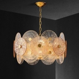 Lustre moderno Spark Disc, luminária pendente de vidro Firework, iluminação para decoração de casa