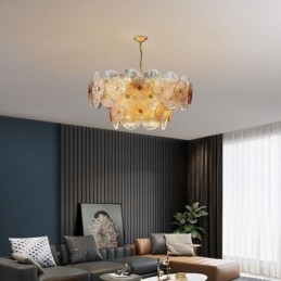 Lustre moderno Spark Disc, luminária pendente de vidro Firework, iluminação para decoração de casa