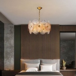 Lustre moderno Spark Disc, luminária pendente de vidro Firework, iluminação para decoração de casa