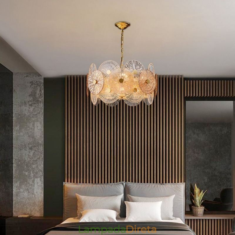 Lustre moderno Spark Disc, luminária pendente de vidro Firework, iluminação para decoração de casa