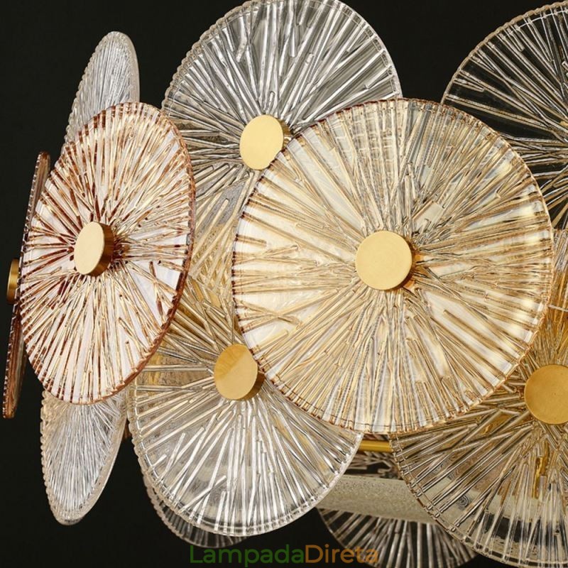 Lustre moderno Spark Disc, luminária pendente de vidro Firework, iluminação para decoração de casa