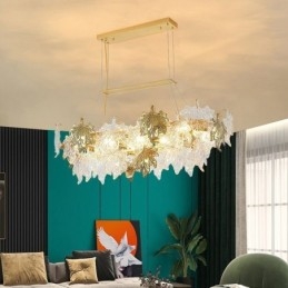 Folha de bordo pingente luz decoração para casa iluminação de vidro