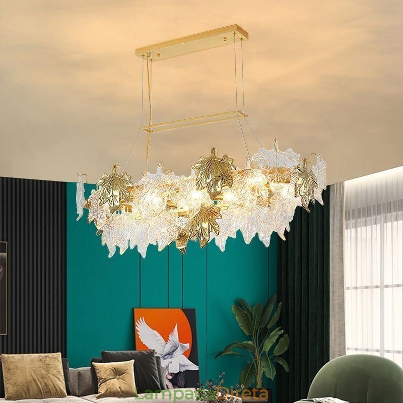 Folha de bordo pingente luz decoração para casa iluminação de vidro