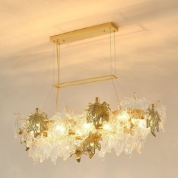 Folha de bordo pingente luz decoração para casa iluminação de vidro