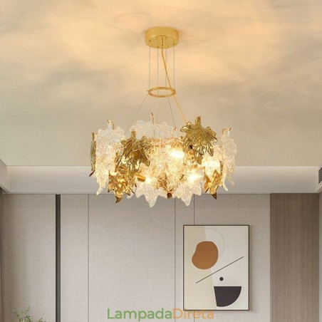 Folha de bordo pingente luz decoração europeia casa lustre de vidro Folha de bordo pingente luz decoração europeia casa lustre de vidro