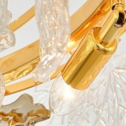 Folha de bordo pingente luz decoração europeia casa lustre de vidro