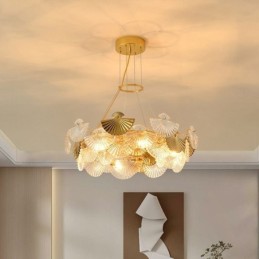 Lustre de vidro europeu pendurado em forma de leque