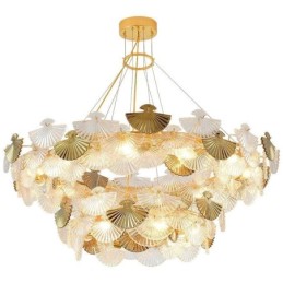 Lustre de vidro europeu pendurado em forma de leque