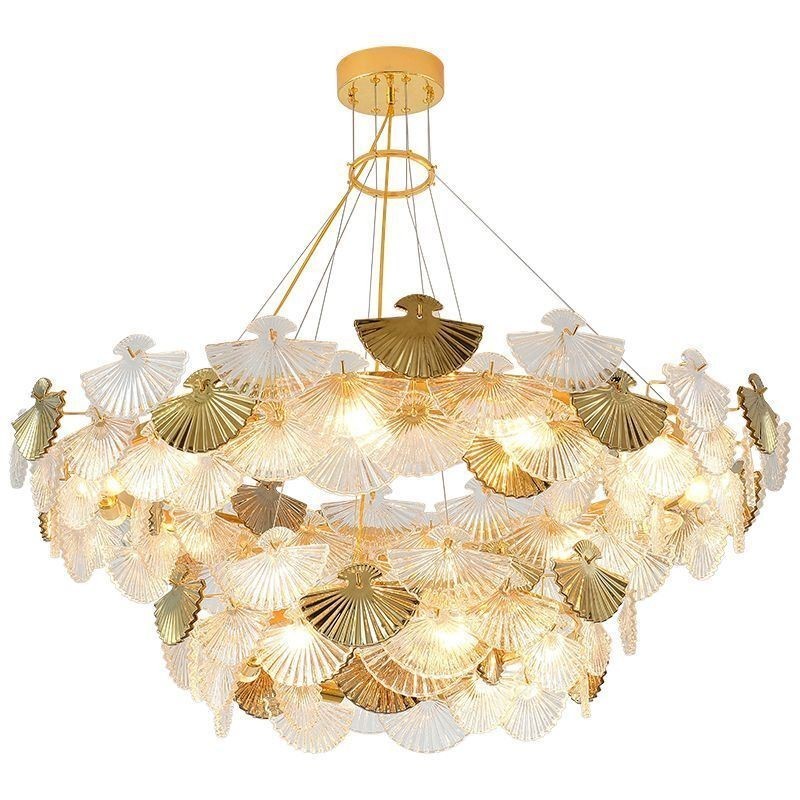 Lustre de vidro europeu pendurado em forma de leque