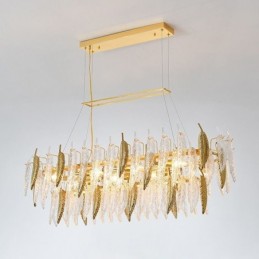 Lustre de vidro artístico Pena Oval Pendente Luz