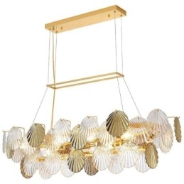 Lustre de vidro de luxo Lâmpada da moda Lâmpada suspensa de vidro em forma de concha