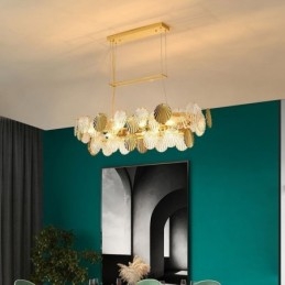 Lustre de vidro de luxo Lâmpada da moda Lâmpada suspensa de vidro em forma de concha