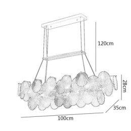Lustre de vidro de luxo Lâmpada da moda Lâmpada suspensa de vidro em forma de concha