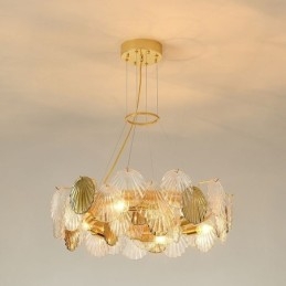 Lustre de vidro concha moderno luzes de jantar