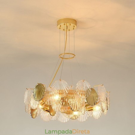 Lustre de vidro concha moderno luzes de jantar Lustre de vidro concha moderno luzes de jantar