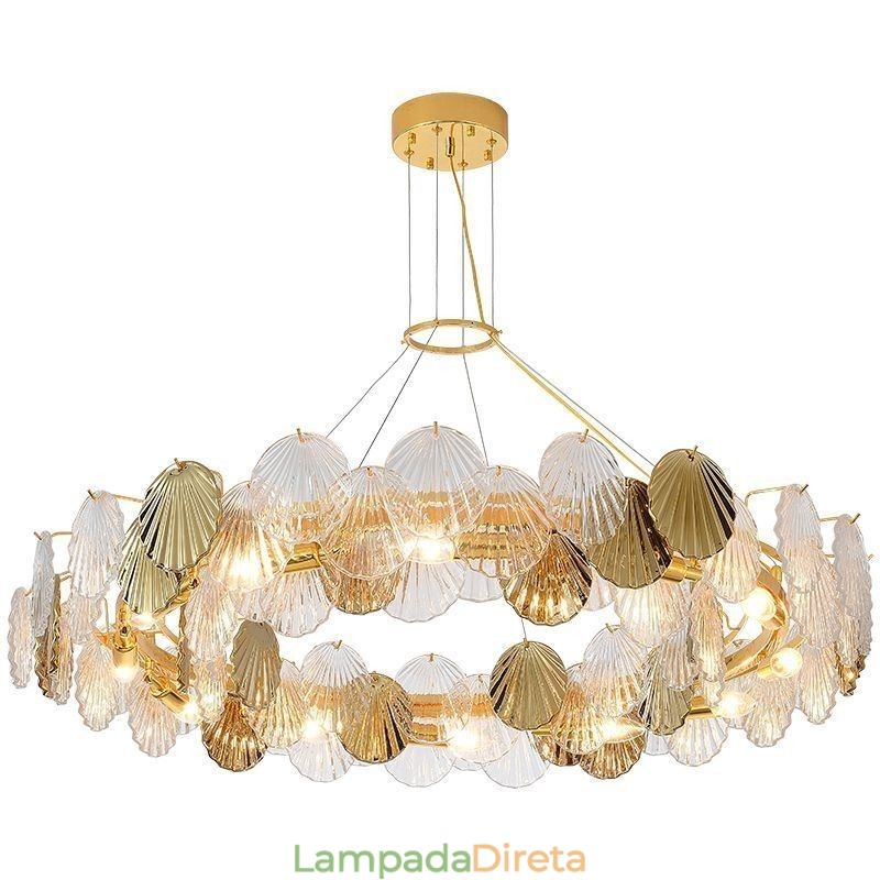 Lustre de vidro concha moderno luzes de jantar