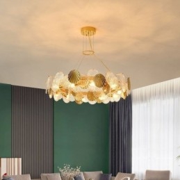 Lustre de vidro concha moderno luzes de jantar