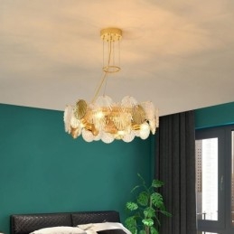 Lustre de vidro concha moderno luzes de jantar
