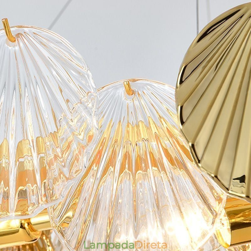 Lustre de vidro concha moderno luzes de jantar