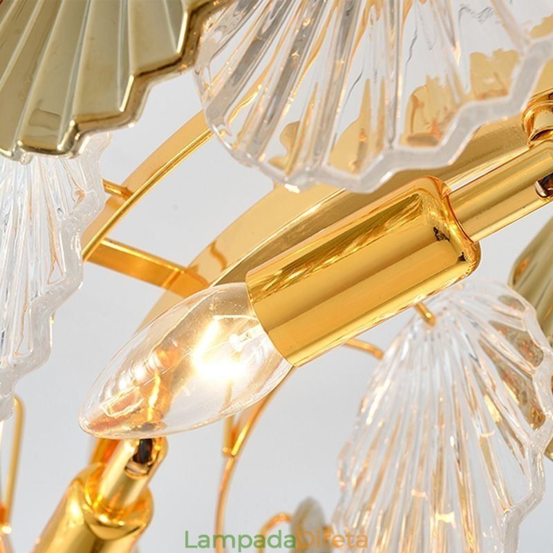 Lustre de vidro concha moderno luzes de jantar