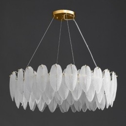 Lustre de vidro artístico Pena Redondo Pendente Luz